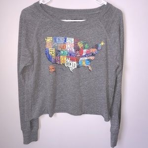Vintage Long sleeve USA map tee